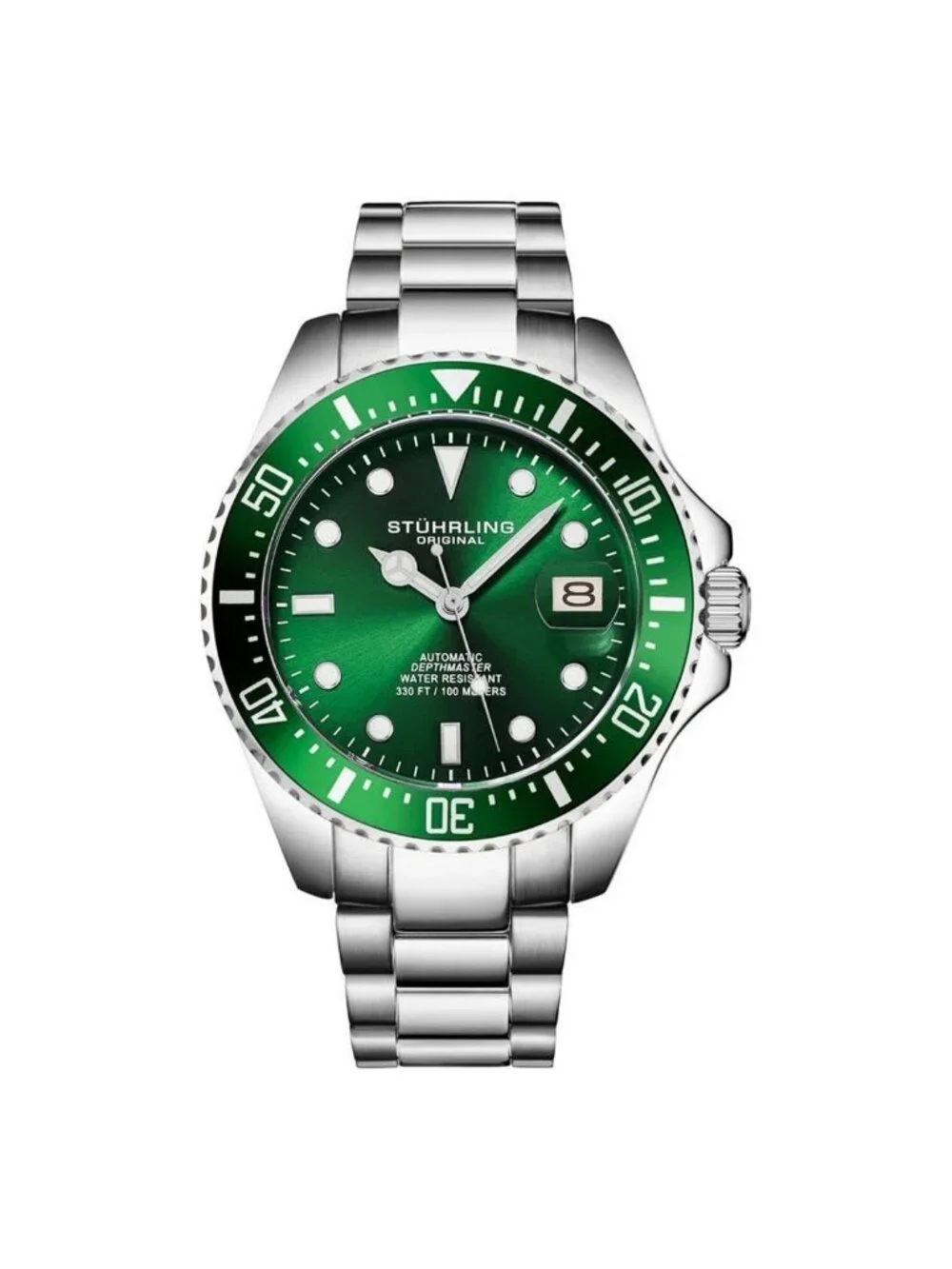 NWT Stuhrling Original Aquadiver Automatic Green Dial Men's Watch